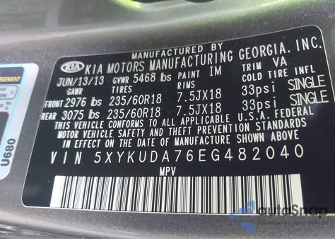 2014 Kia Sorento Ex V6 from USA, damaged, VIN 5XYKUDA76EG482040